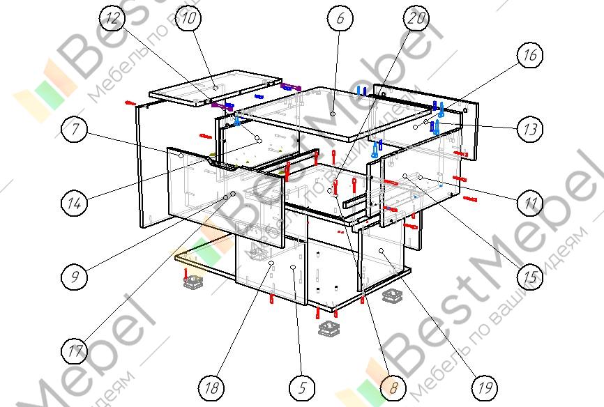 Кофейный столик - Чертежи, 3D Модели, Проекты, Интерьер и мебель