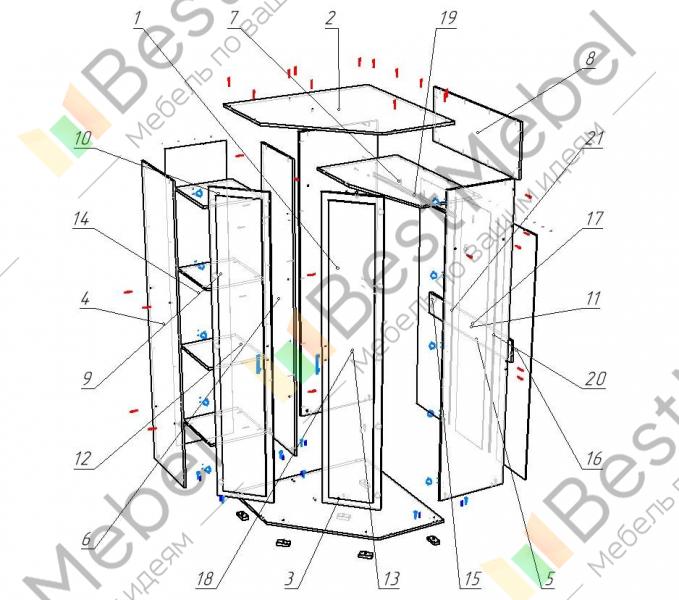 Сборка углового шкафа вегас