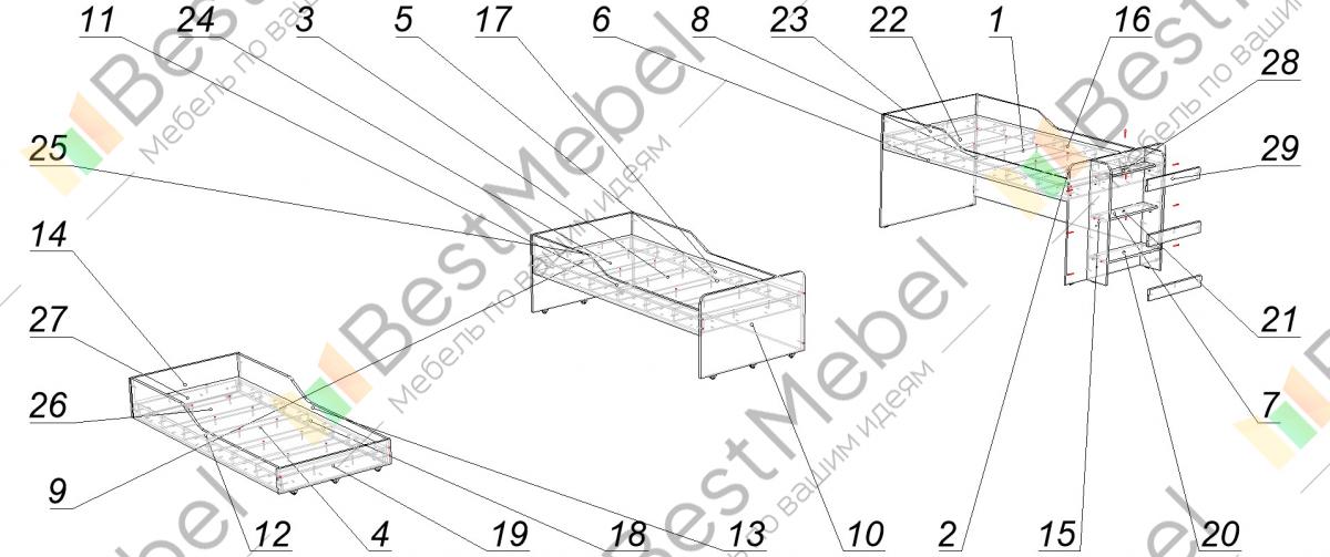 Схема кровати бэмби 3