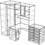 Чертеж Угловой шкаф со столом Рейн BMS