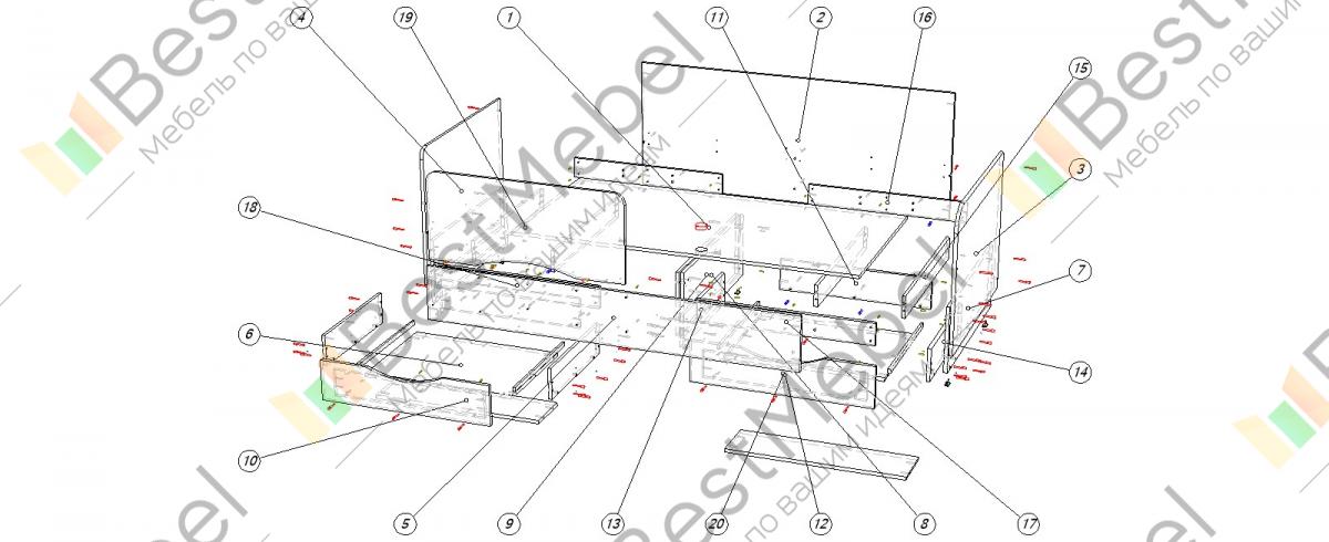 Схема сборки кровати дельфин