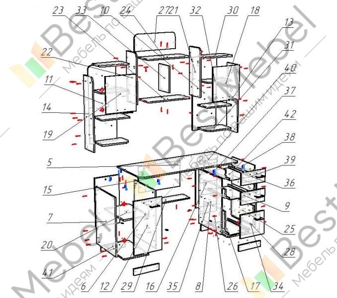 Схема сборки компьютерного стола ск 34