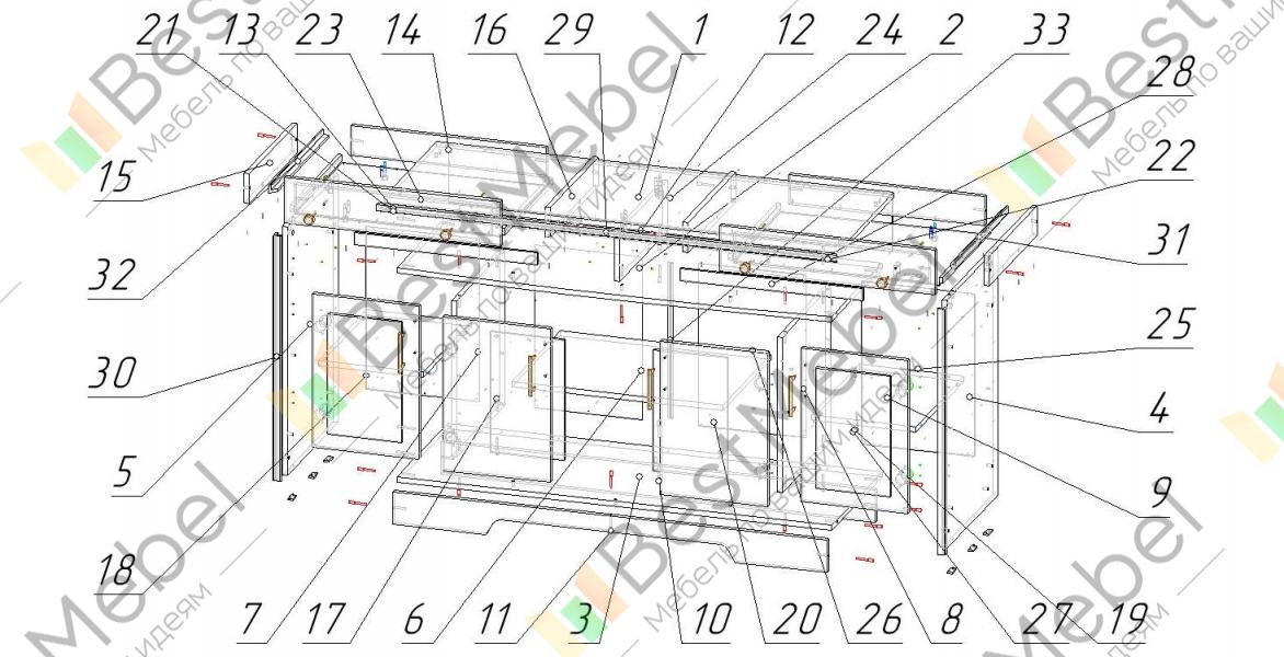 Схема сборки комода стенворд