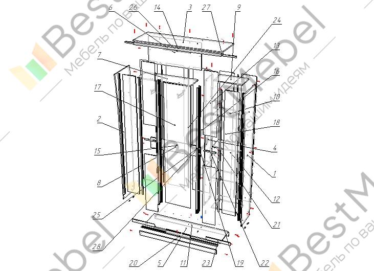 Шкаф рим схема сборки