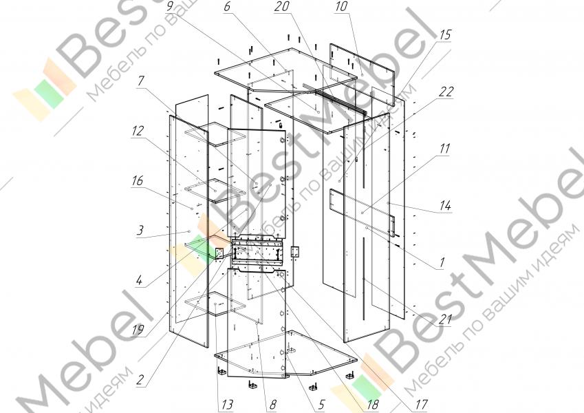 Шкаф вегас угловой схема сборки