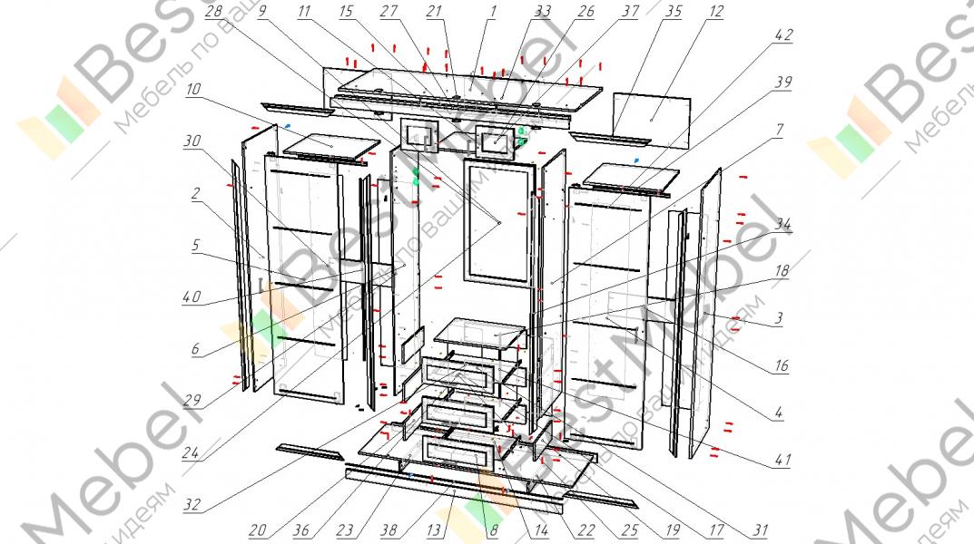 Схема сборки шкаф купе миллениум