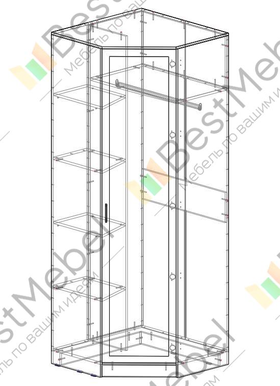 Шкаф угловой на заказ - купить по индивидуальным размерам в Москве