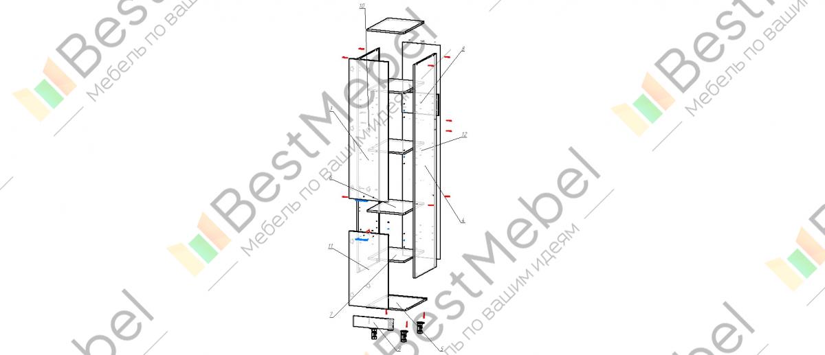 Бест мебель шкаф пенал